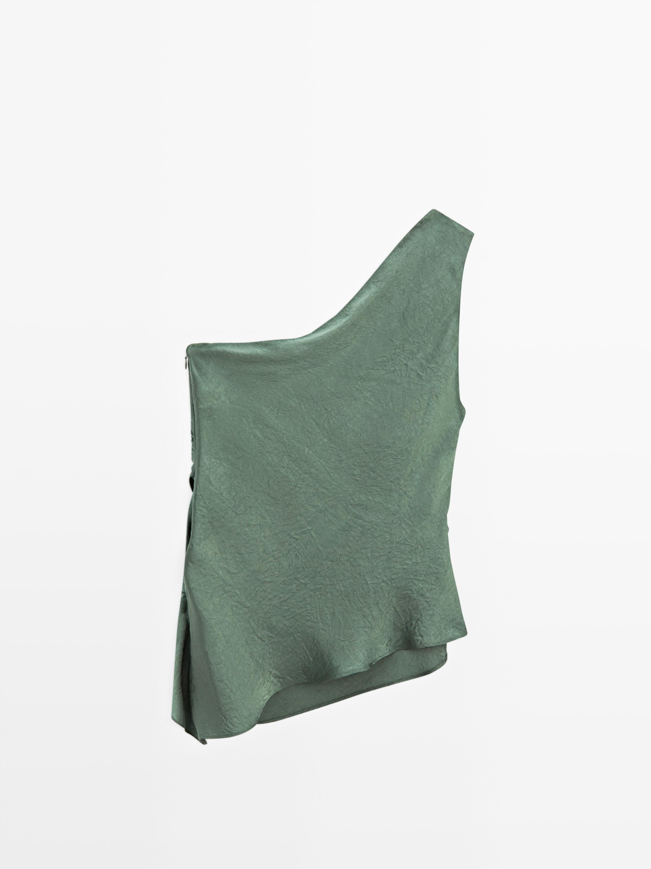 Asymmetric top with draped detail
